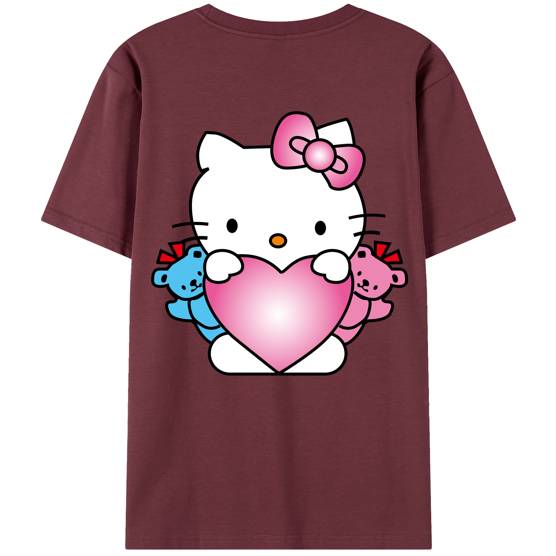 （画像用） Hello Kitty ハローキティ 綿100％半袖Tシャツ（背面プリント）